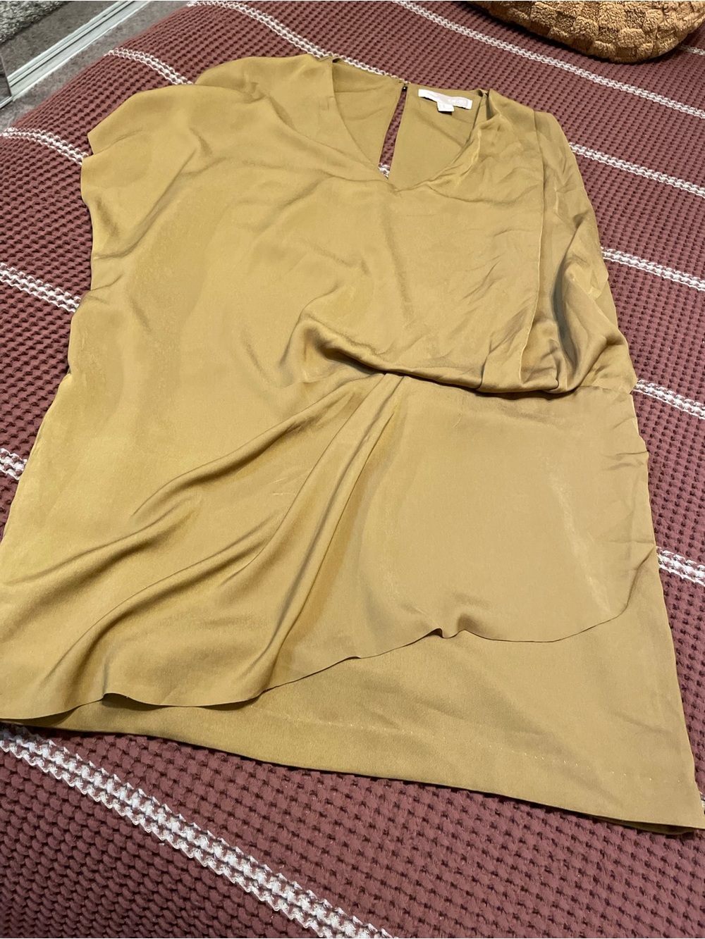 Silky Mustard V-Neck DRESS